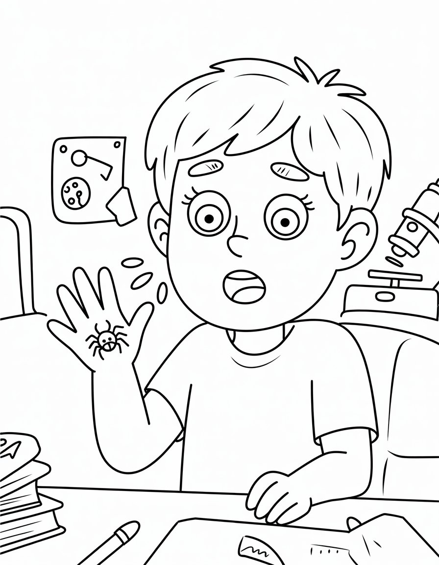 Peter Parker Looking at Spider Bite